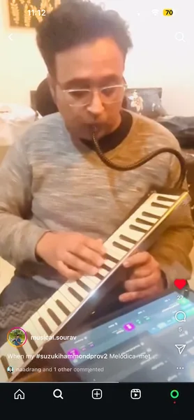 Instagram reel: a melodica player with NaadSadhana