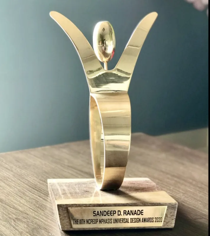 NCPEDP Mphasis Universal Design Award trophy